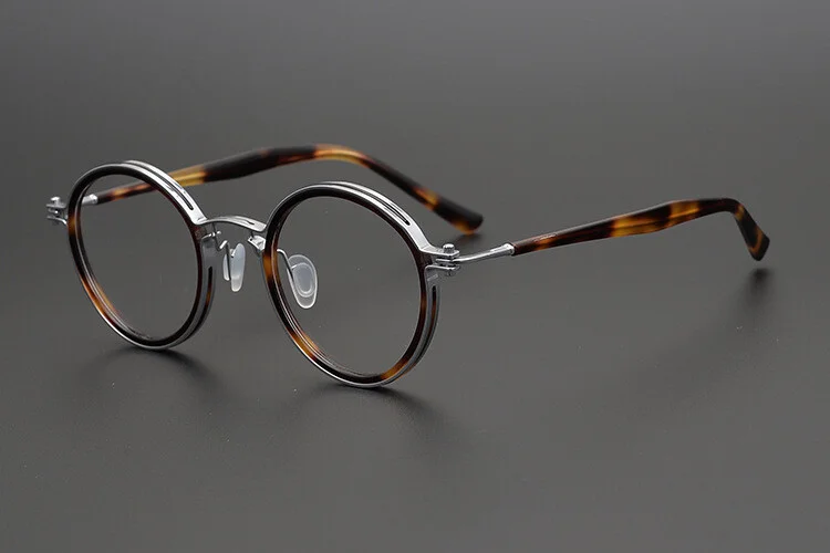 Handmade Italy Designer Acetate Eyeglass frames Retro Round Full Rim Glasses